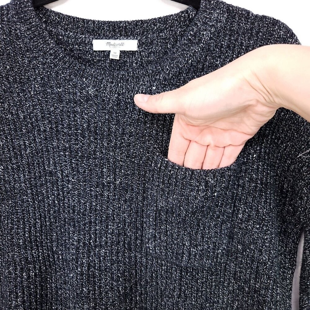Madewell Pullover Sweater Silk Linen Womens Medium Layered Hem Long Sleeve - Picture 6 of 11